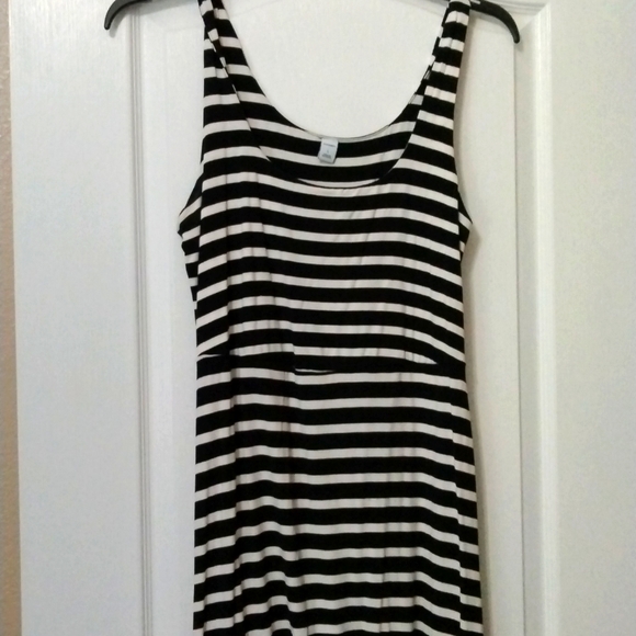 Long striped casual dress - Picture 1 of 3